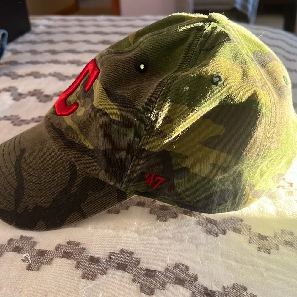 ‘47 Red color black C, Cleveland Camo hat. - Picture 2 of 8